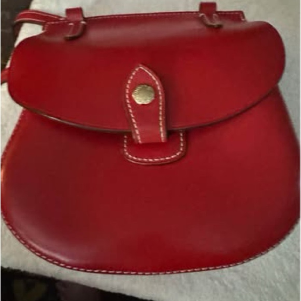 Dooney & Bourke Red Leather Double-Strap Crossbody - Picture 7 of 12